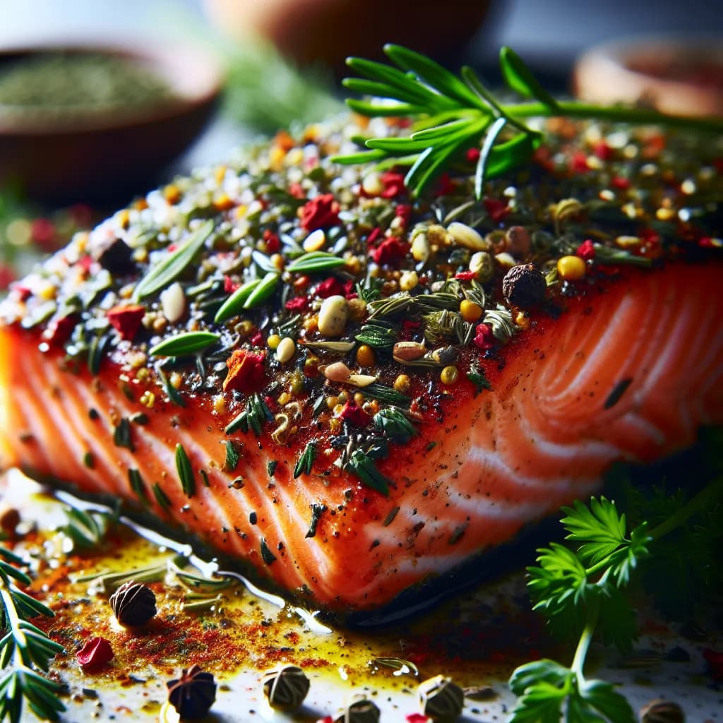 Herb and Spice Rubbed Salmon