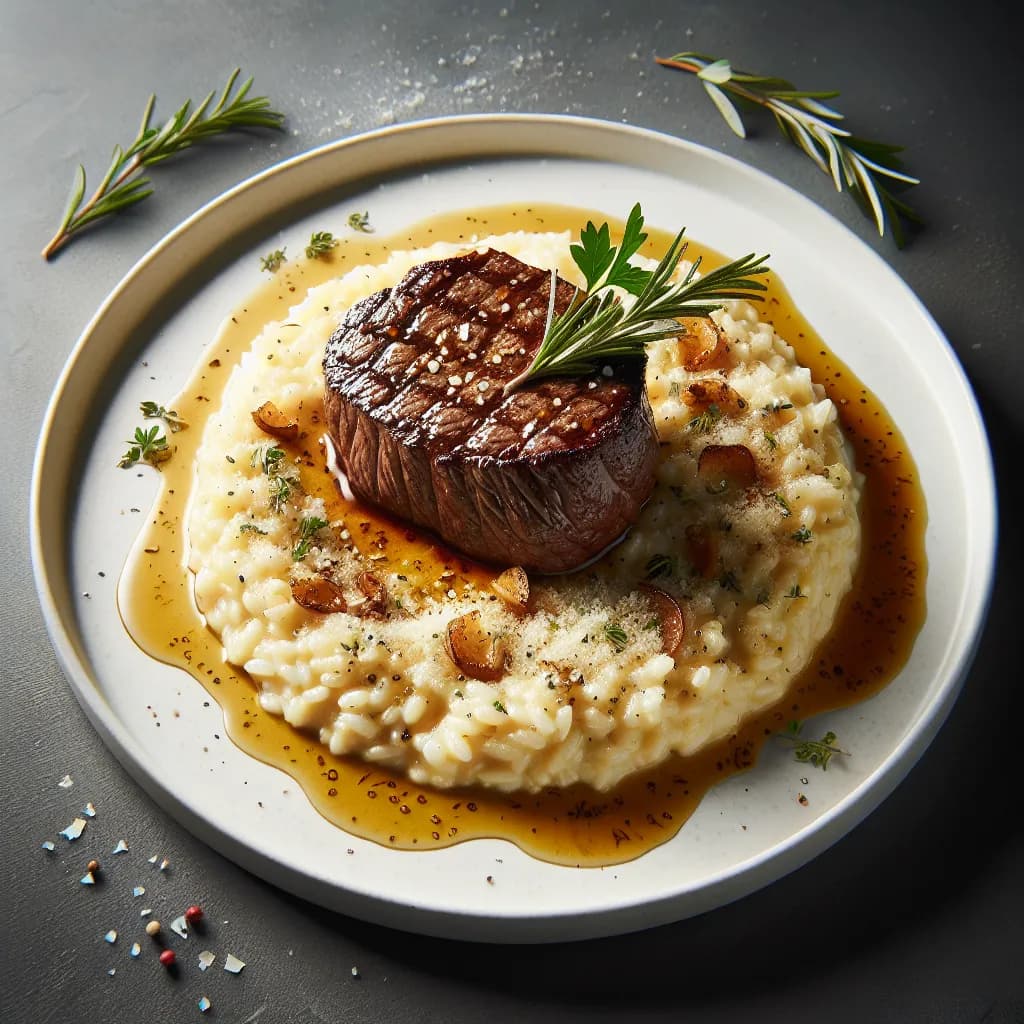 Herb-Crusted Beef Tenderloin Risotto
