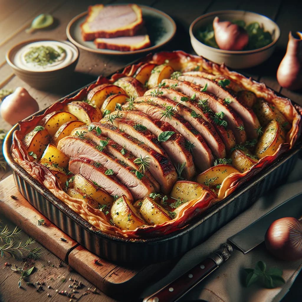 Herbed Meat and Potato Bake
