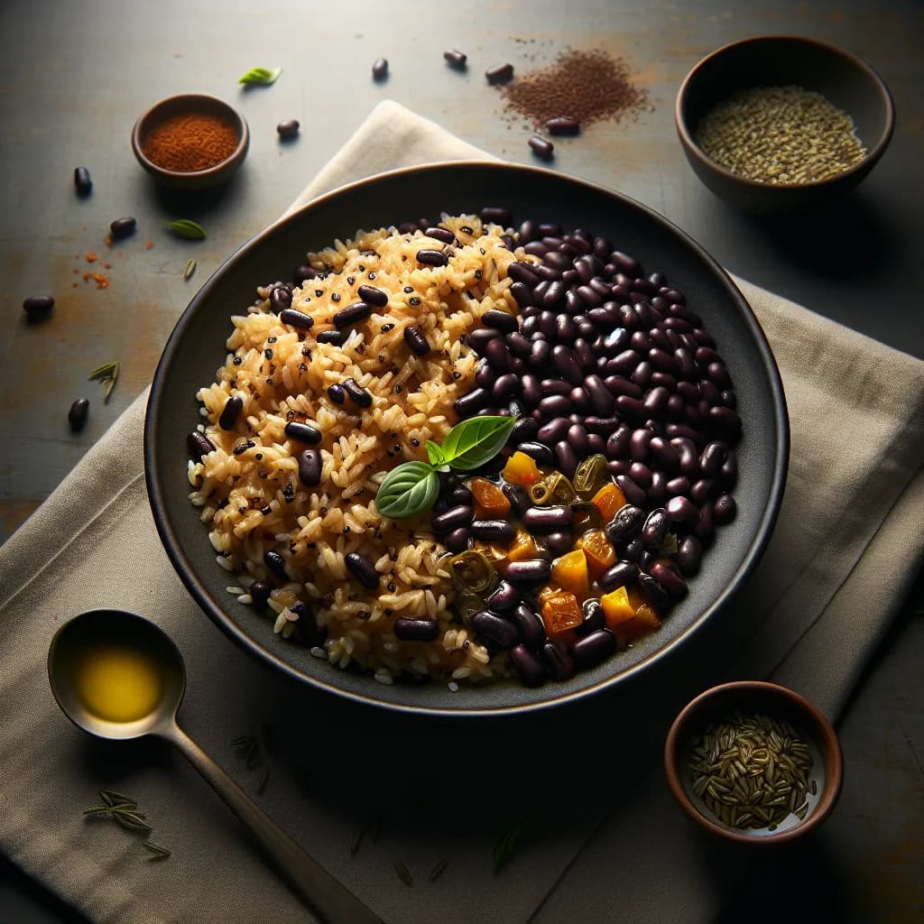High-Fiber Black Bean and Brown Rice Pilaf