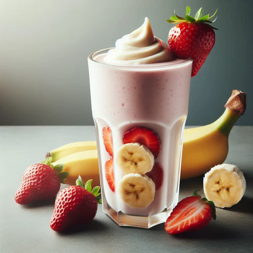 High-Protein Banana Strawberry Shake