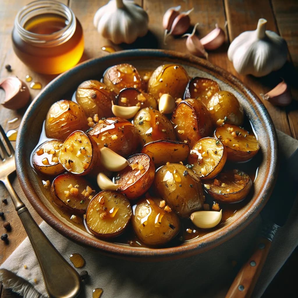 Honey Garlic Roasted Potatoes
