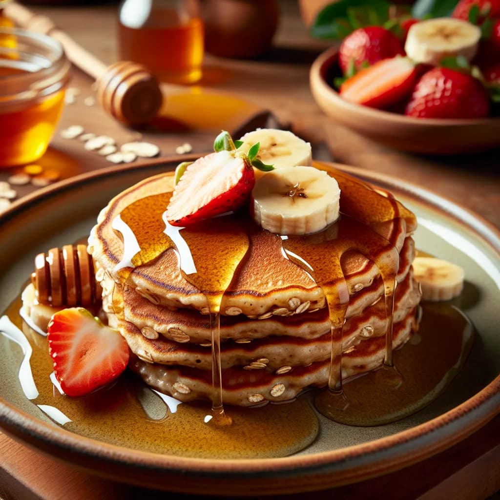 Honey Oat Protein Pancakes