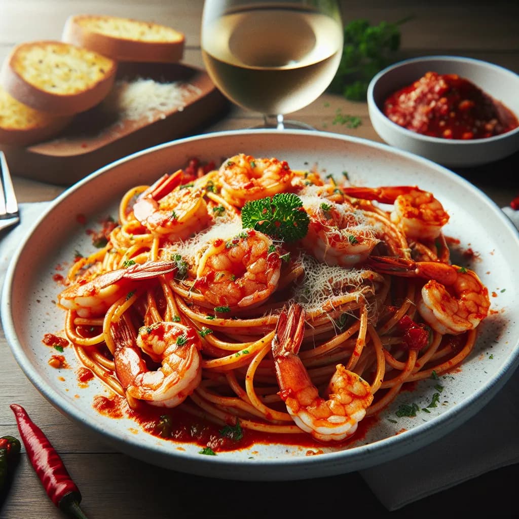Hot Chilli Shrimp Pasta