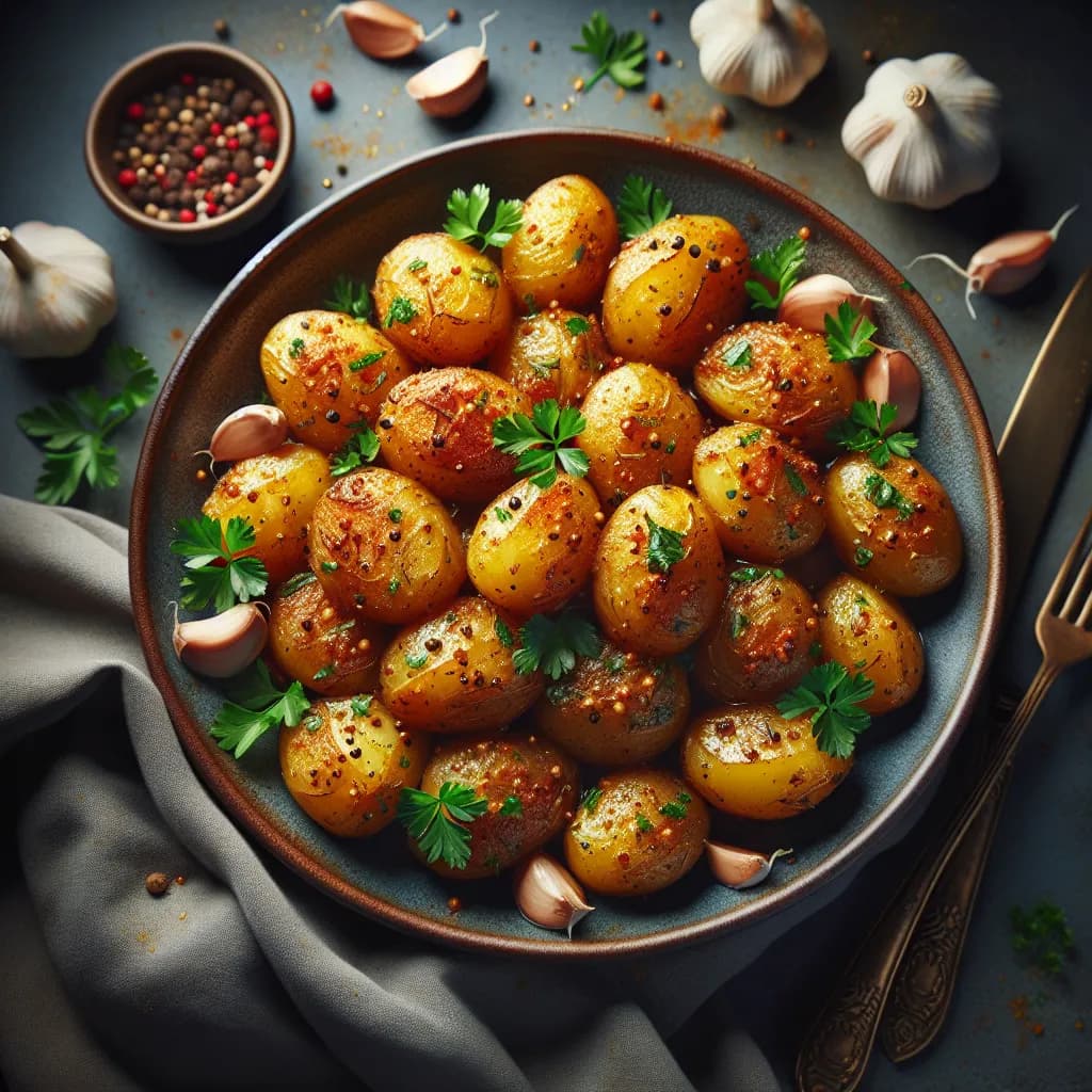 Hot Garlic Masala Potatoes