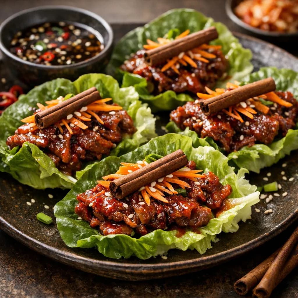 Hot Korean BBQ Beef Lettuce Wraps