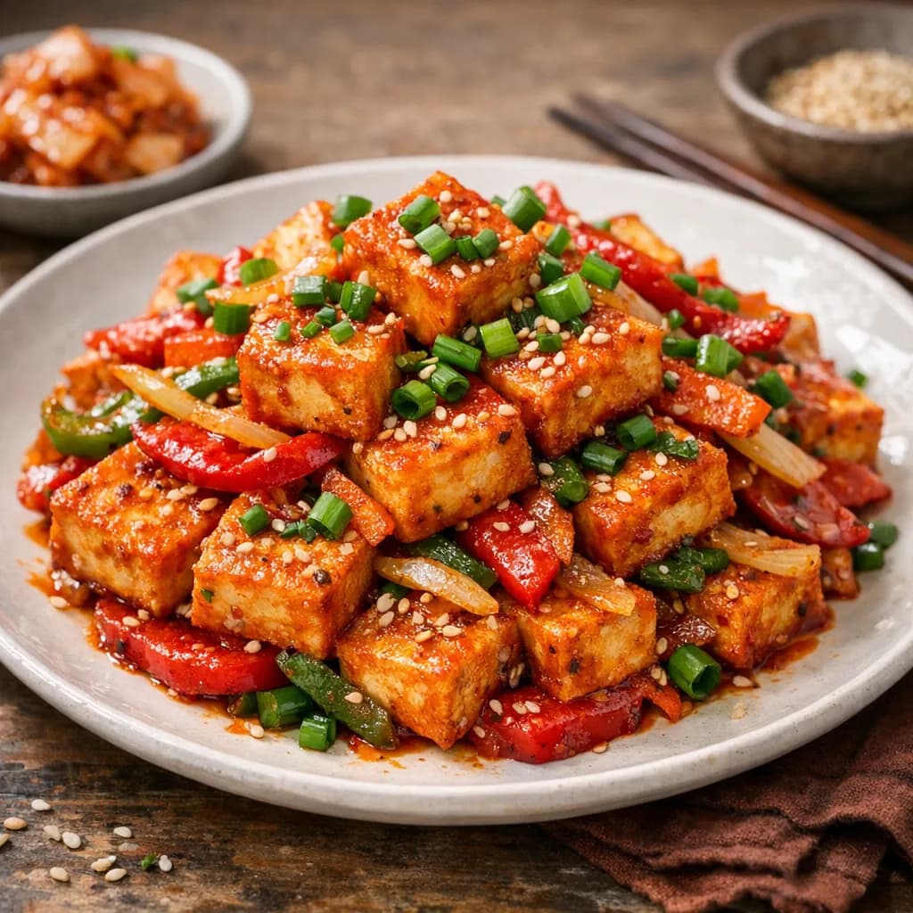 Hot Korean Spicy Tofu Stir-Fry (Dububuchim-yangnyeomjang)