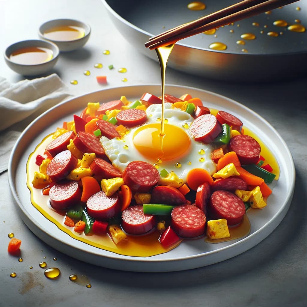 Hot Sausage and Egg Stir-Fry