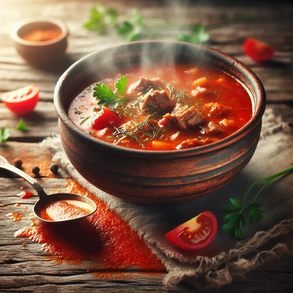 Hot Tomato Meat Soup