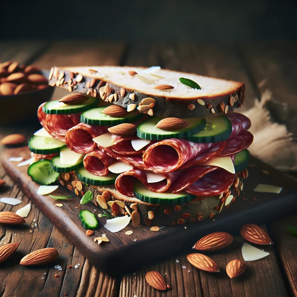 Hungarian Salami and Cucumber Sandwich
