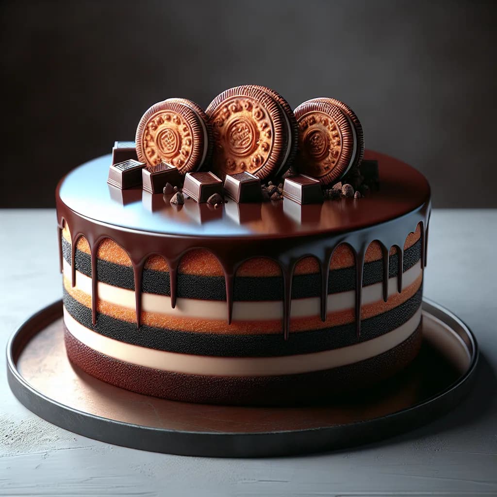 Iced Cocoa Biscuit Cake