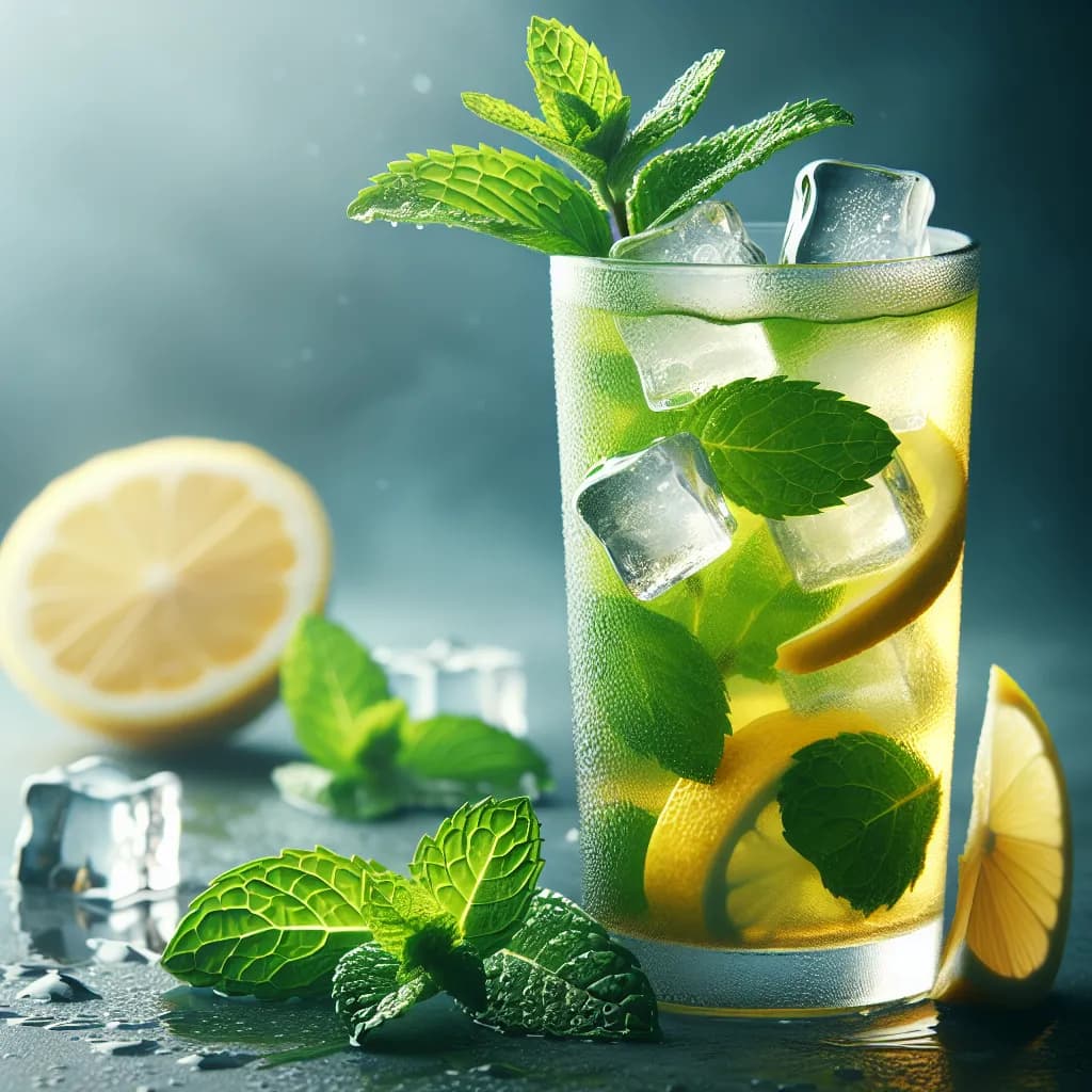 Iced Green Tea with Mint