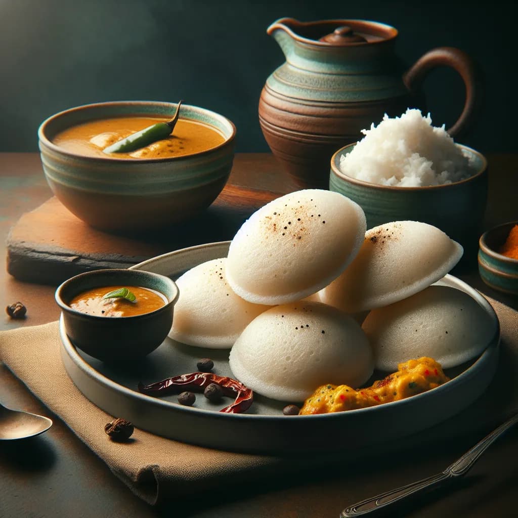 Idli with Coconut Chutney