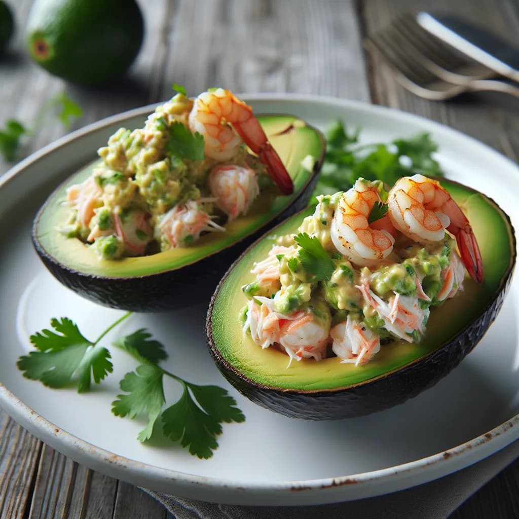 Imitation Crab and Shrimp Stuffed Avocados