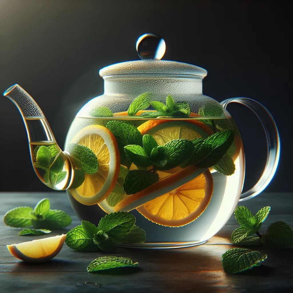 Infusion de menthe et agrumes