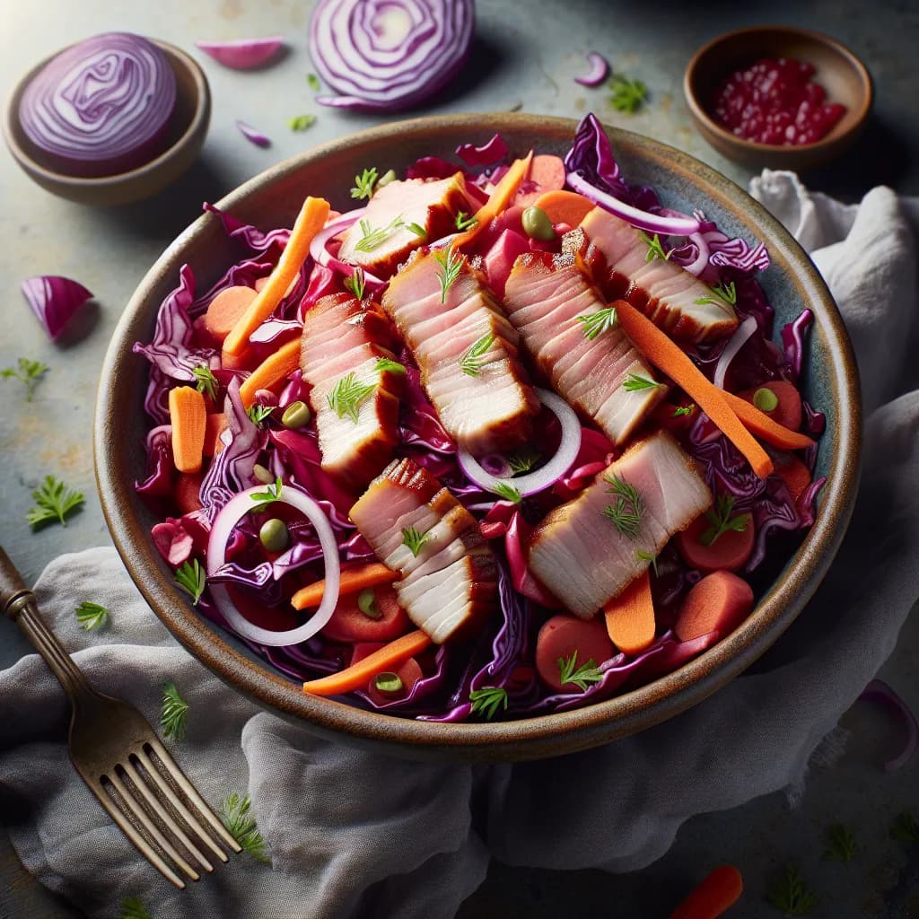 Insalata di Cavolo Cappuccio Rosso e Coppa di Suino