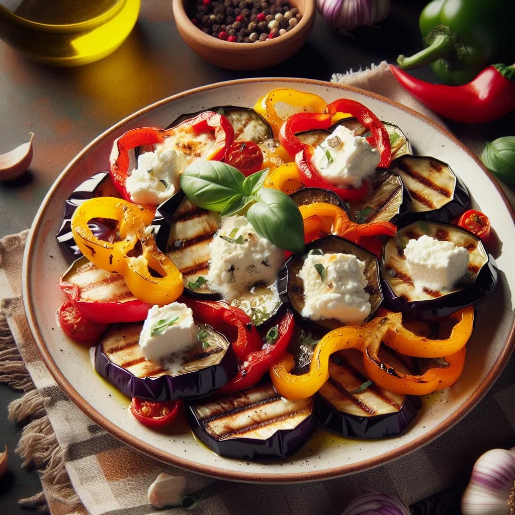 Insalata di Melanzane, Ricotta e Peperoni