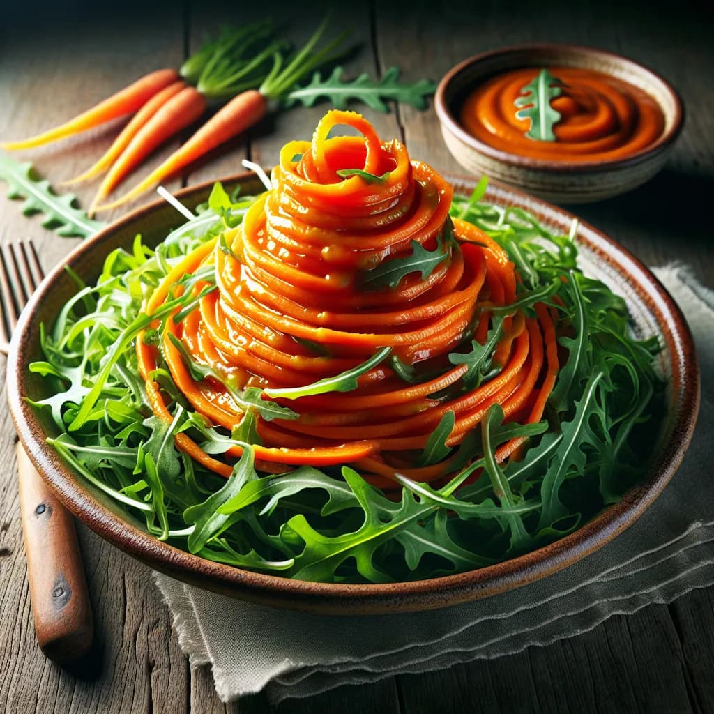 Insalata di Rucola e Carote con Salsa