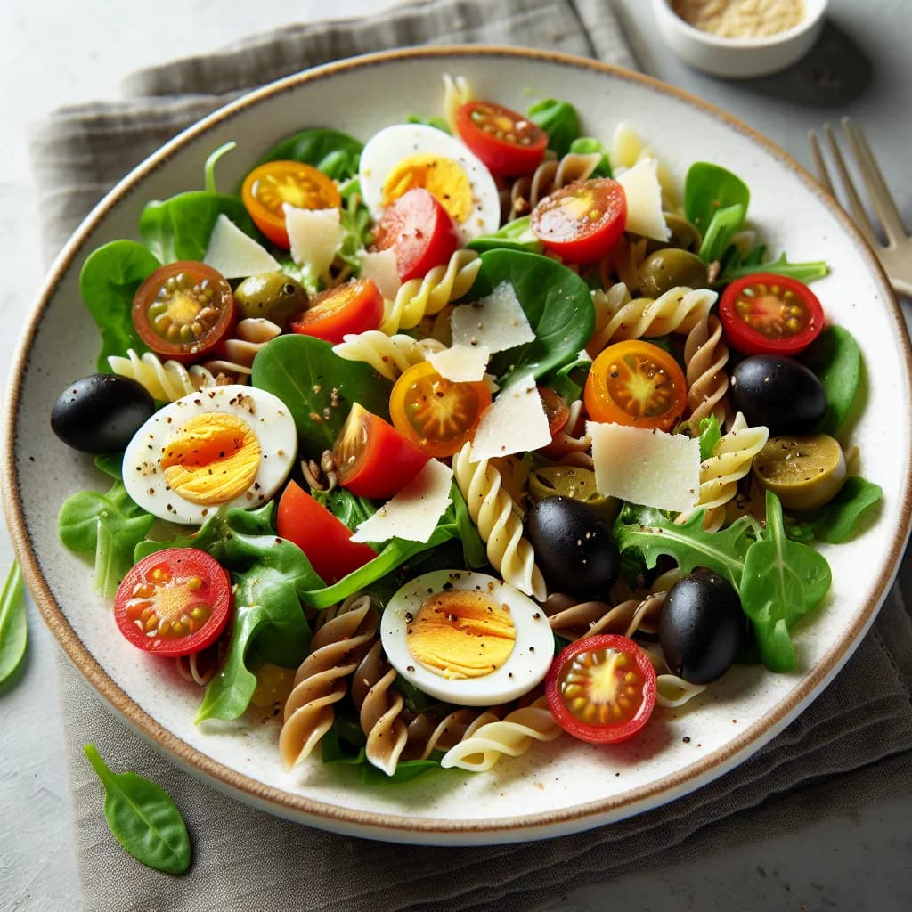 Insalata di pasta integrale e uova