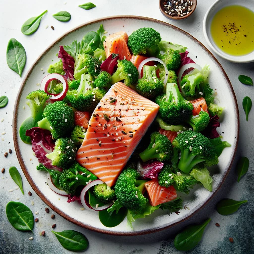 Insalata di salmone e broccoli