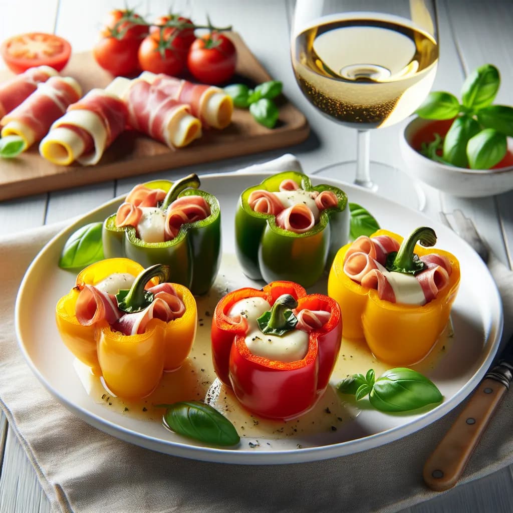 Involtini di Peperoni con Prosciutto e Formaggio
