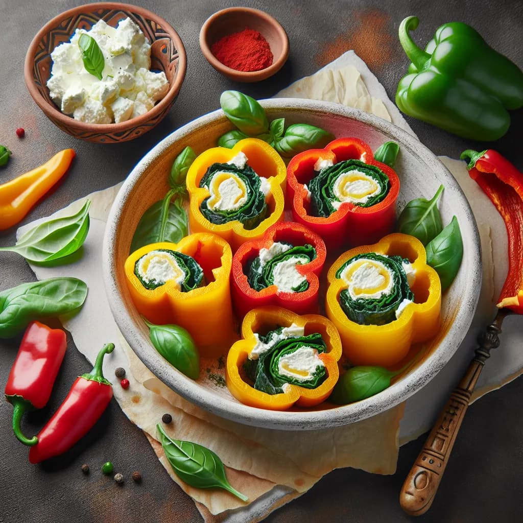 Involtini di Peperoni con Ricotta e Spinaci