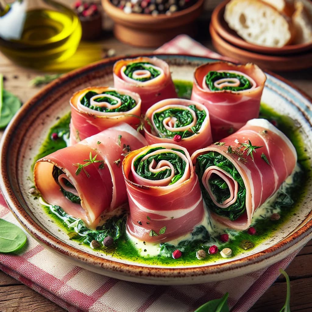 Involtini di Prosciutto Cotto e Spinaci