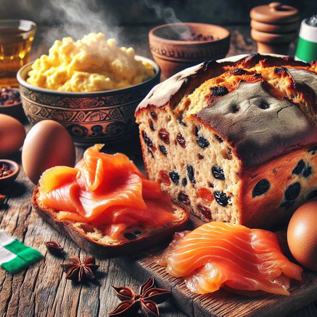 Irish Soda Bread with Smoked Salmon and Scrambled Eggs