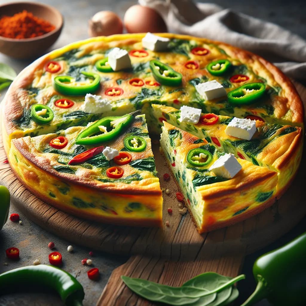 Italian Green Chilli Cheese Frittata