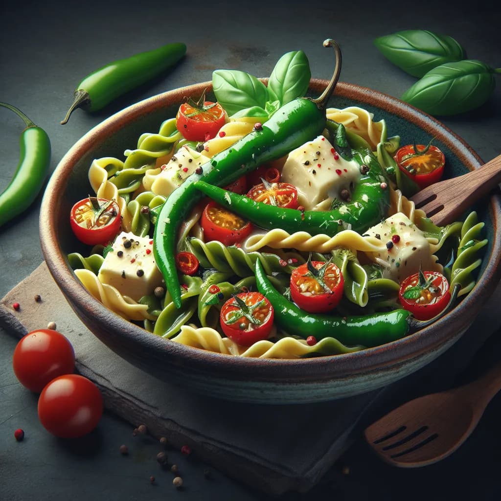 Italian Green Chilli Cheese Pasta