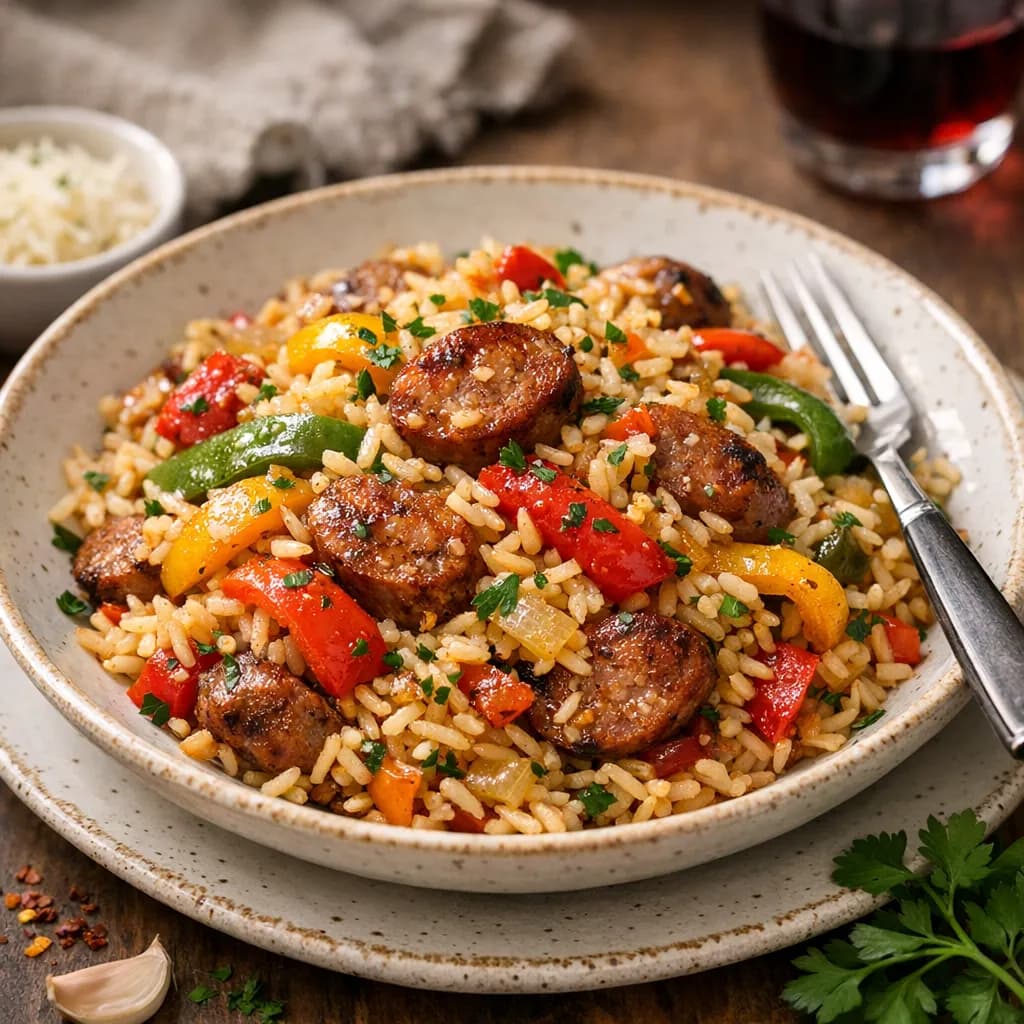 Italian Sausage & Peppers Fried Rice