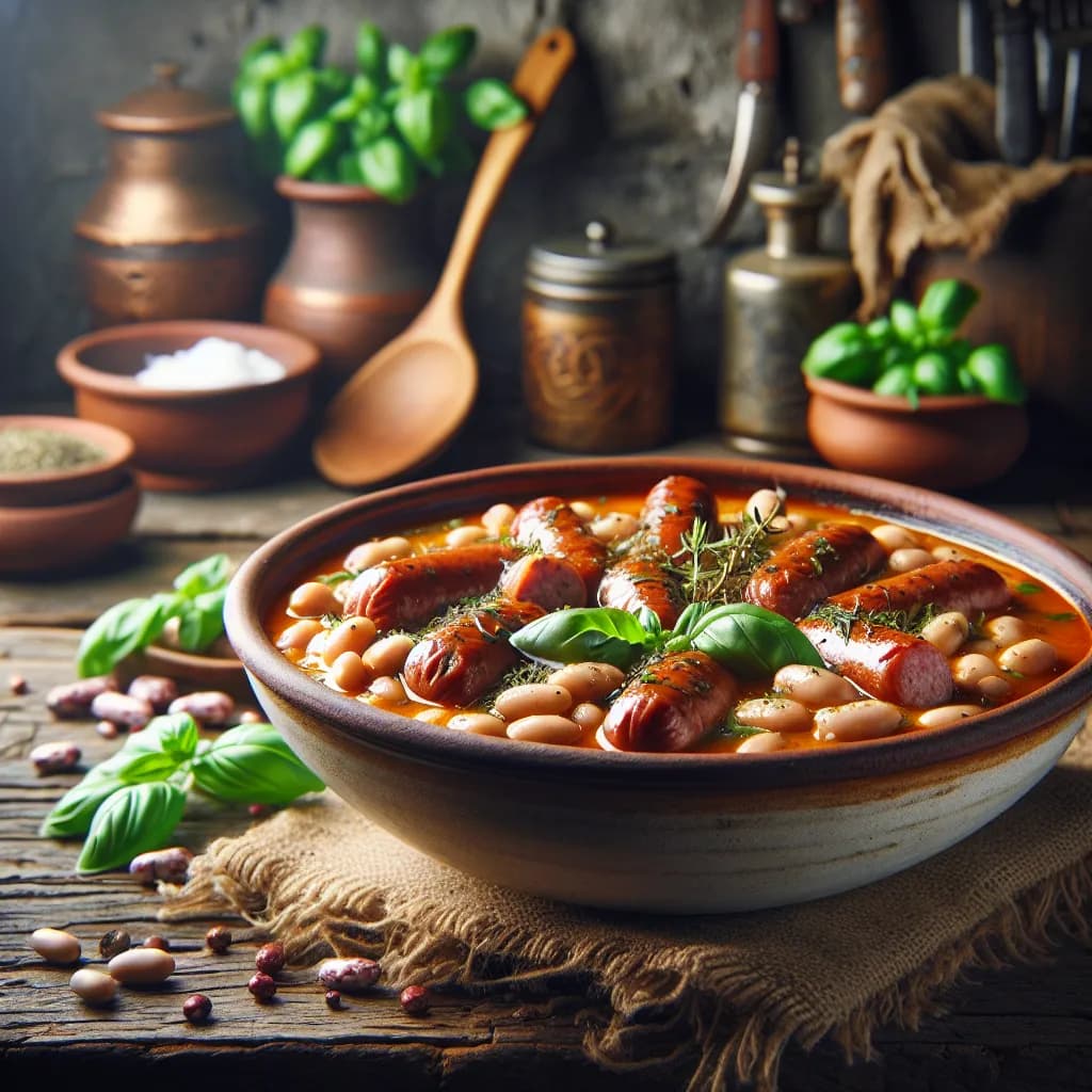 Italienische Fagioli Salsiccia Sahne Eintopf