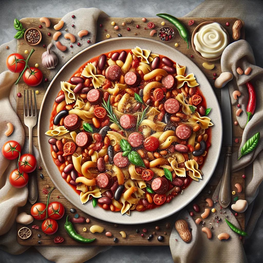 Italienische Fagioli Salsiccia Sahne Pasta