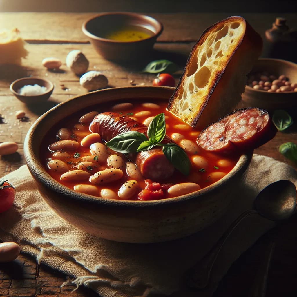 Italienische Fagioli Salsiccia Suppe
