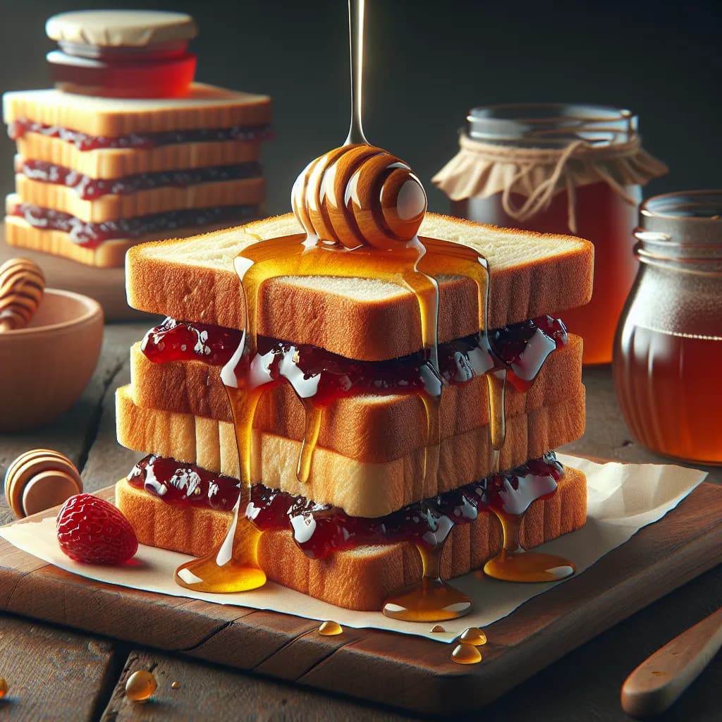 Jam and Milk Bread Sandwich