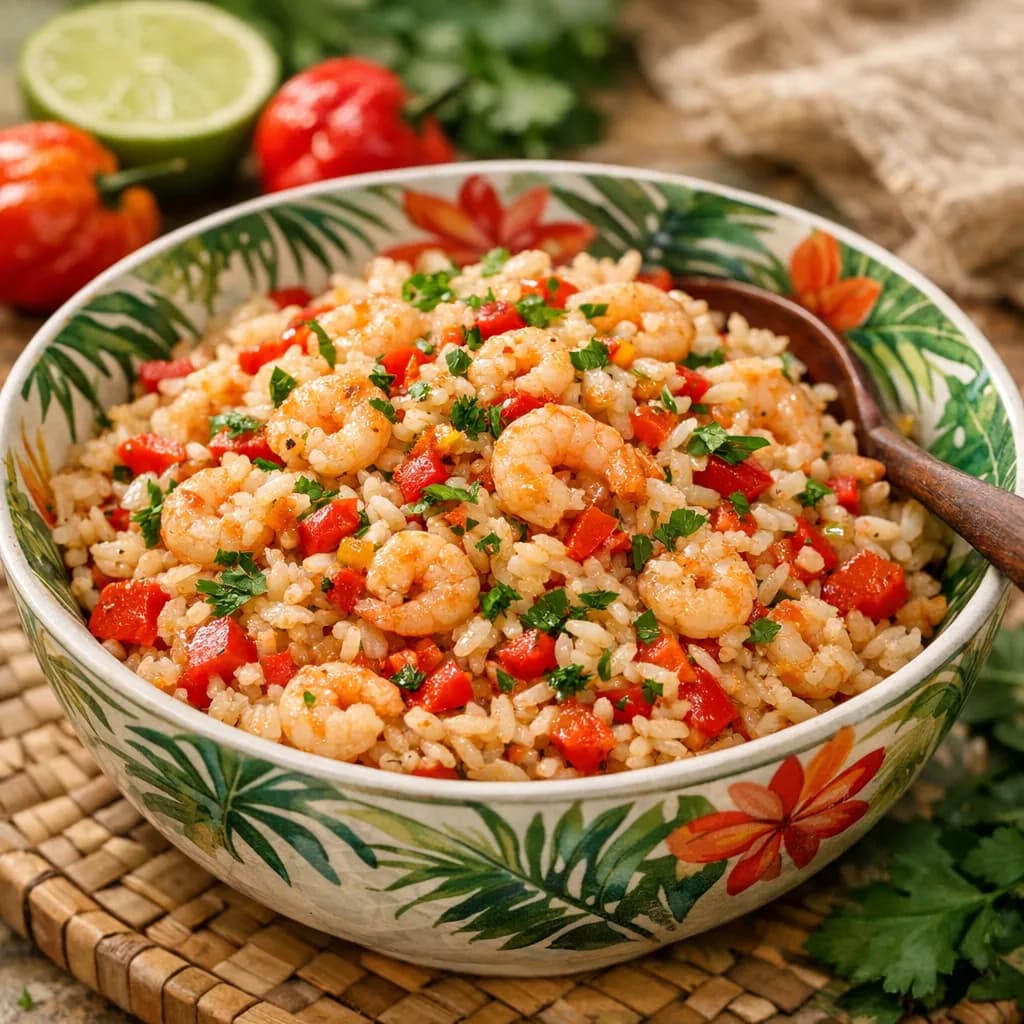 Jamaican Hot Pepper Shrimp Fried Rice