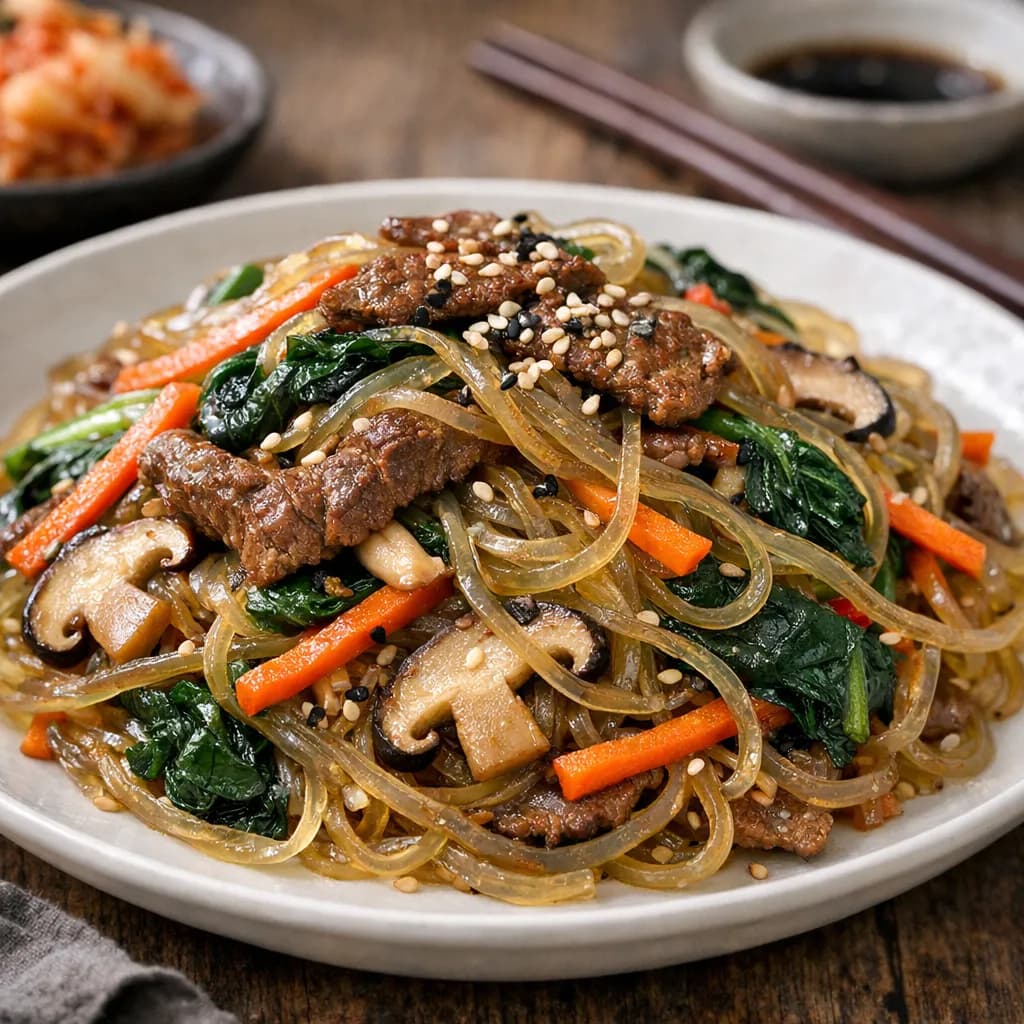 Japchae (Korean Glass Noodle Stir-fry)