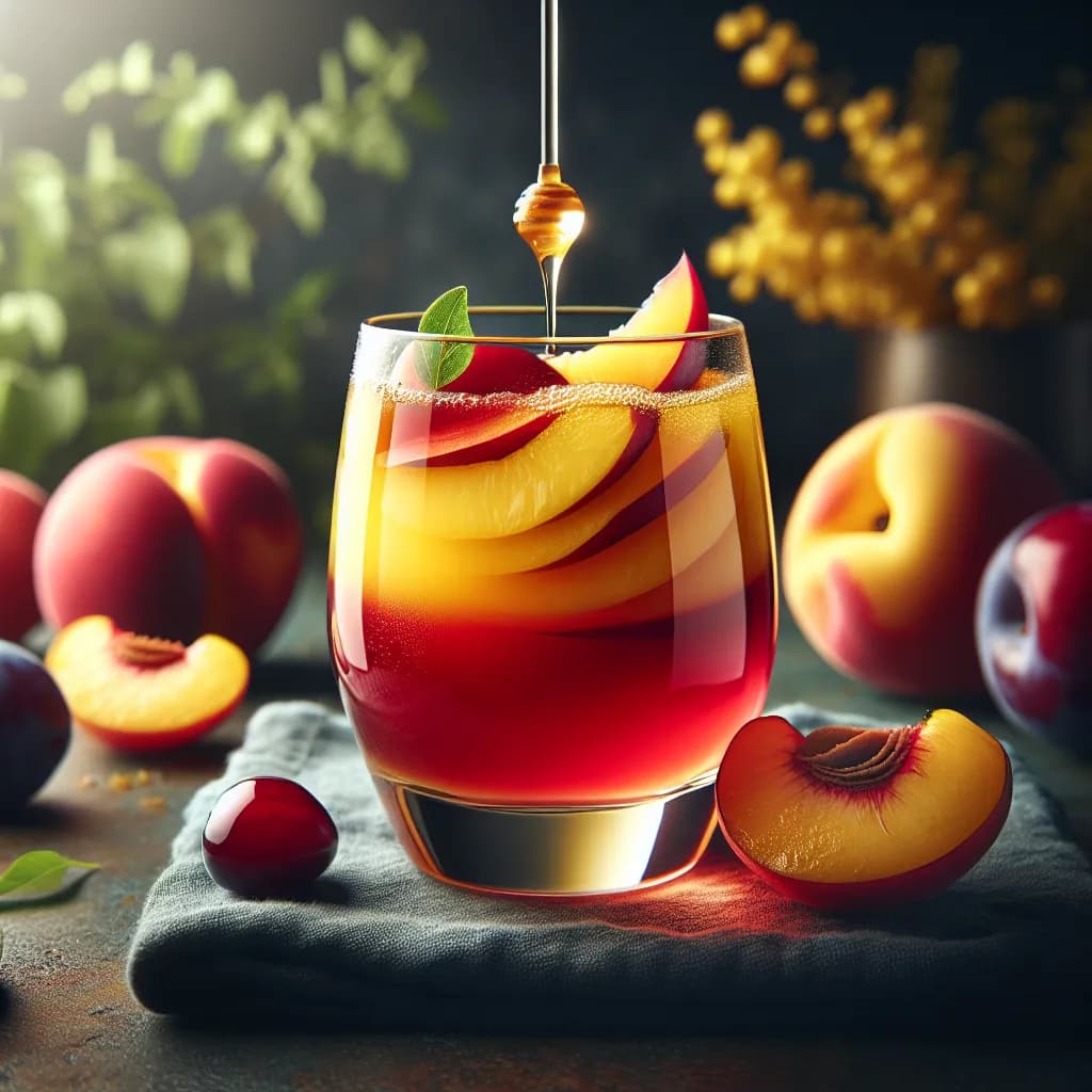 Jus de Nectarine Jaune et Prune Rouge