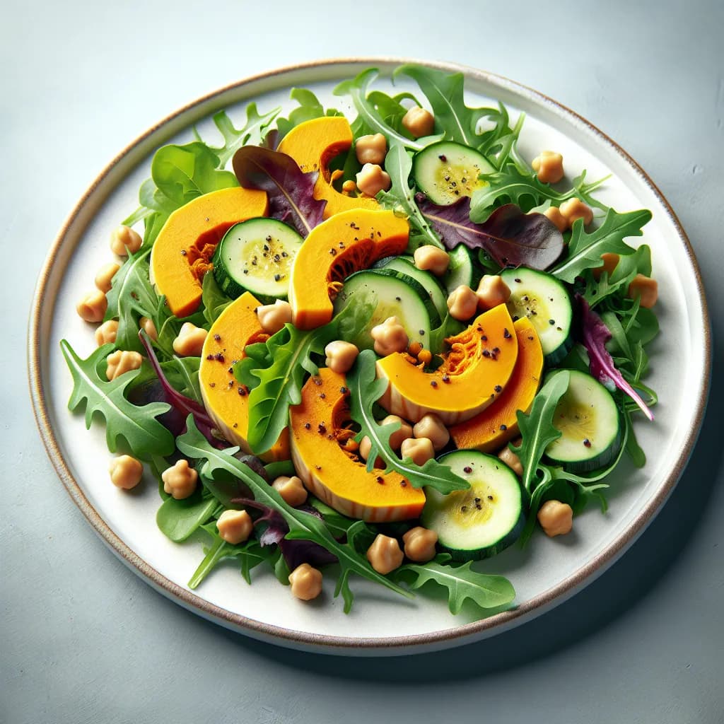 Kürbis-Kichererbsensalat