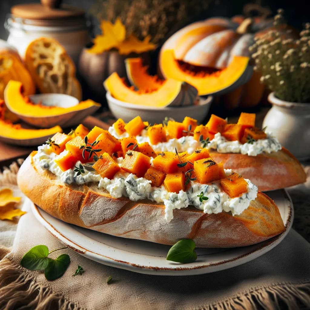 Kürbis-Quark-Baguette