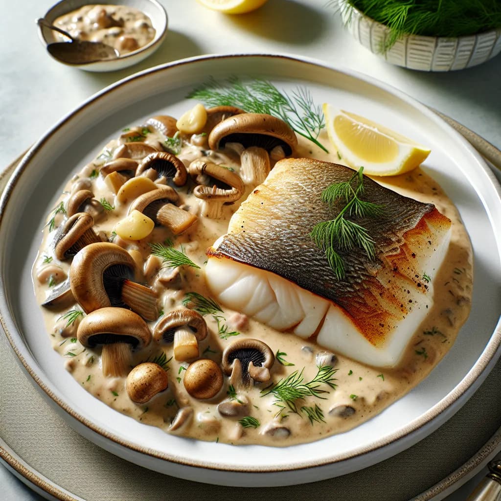 Kabeljau mit Pilzragout