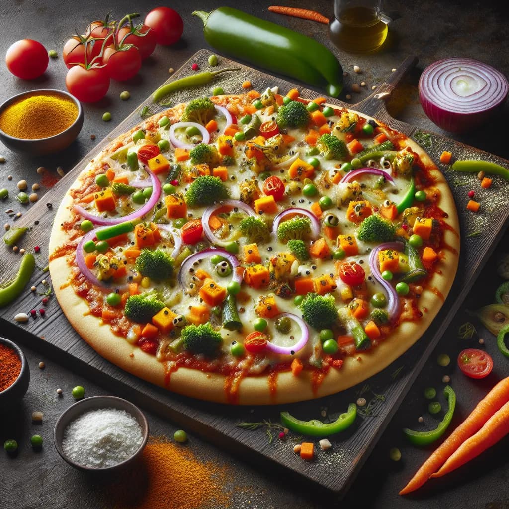 Kadai Besan Pizza