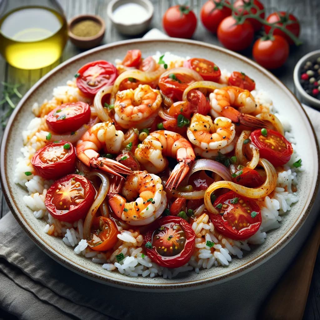 Kalamari Shrimp Tomatenreis