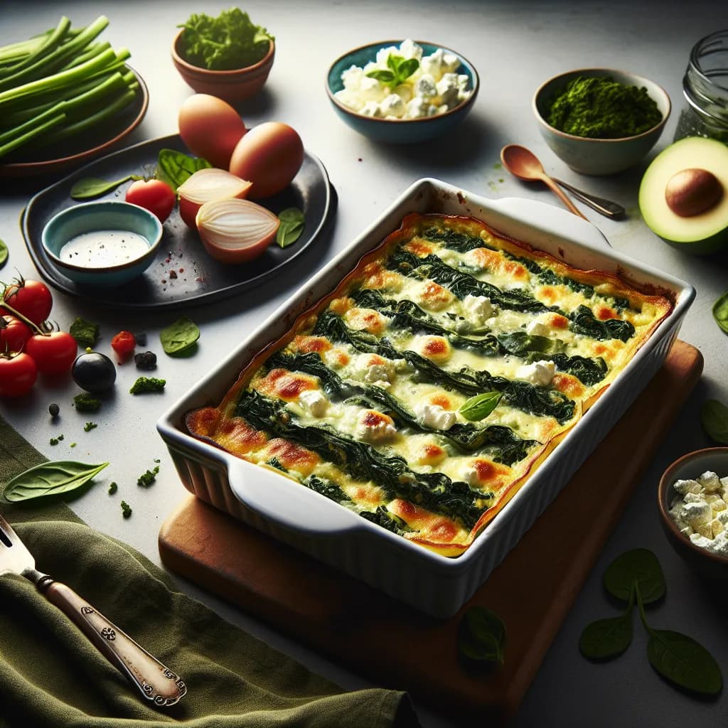 Kalorienarmer Spinat-Feta-Auflauf