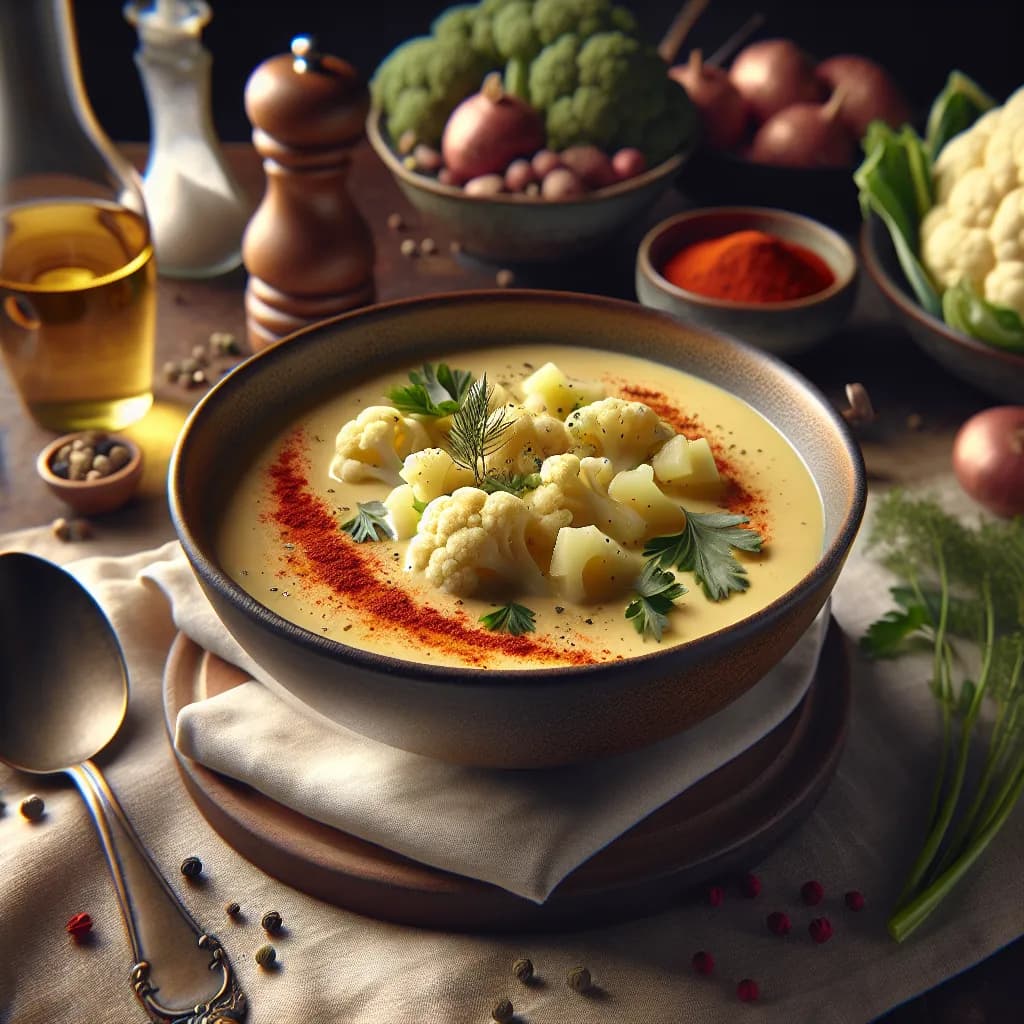 Karfiolcremesuppe mit Kartoffeln