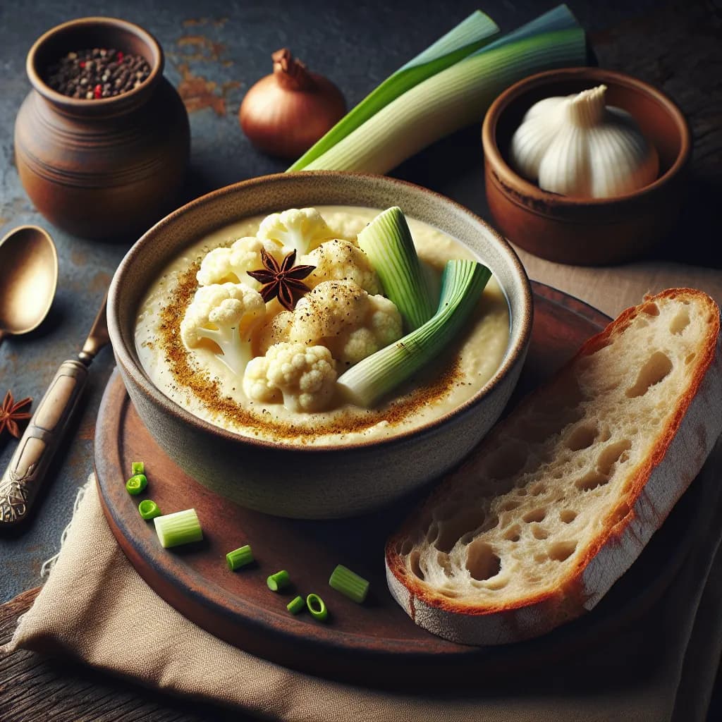 Karfiolcremesuppe mit Lauch