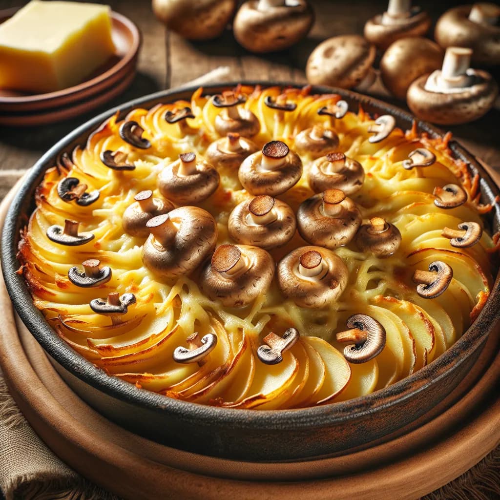Kartoffel Steinpilz Gratin