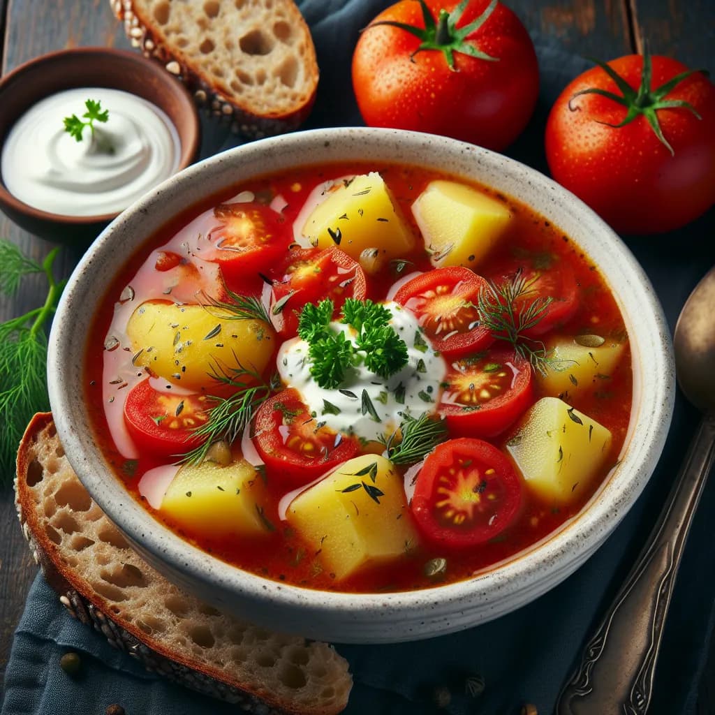 Kartoffel-Tomaten-Suppe