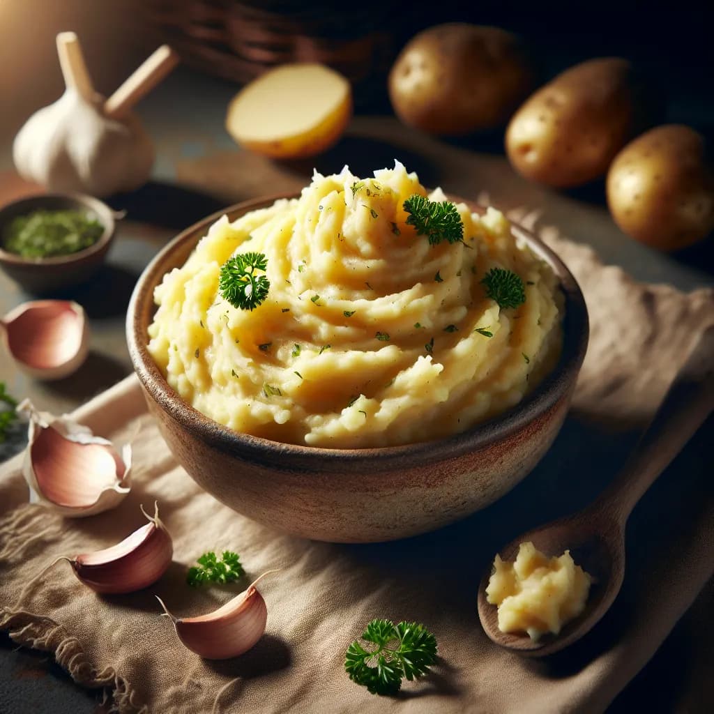 Kartoffeln Püree mit Knoblauch