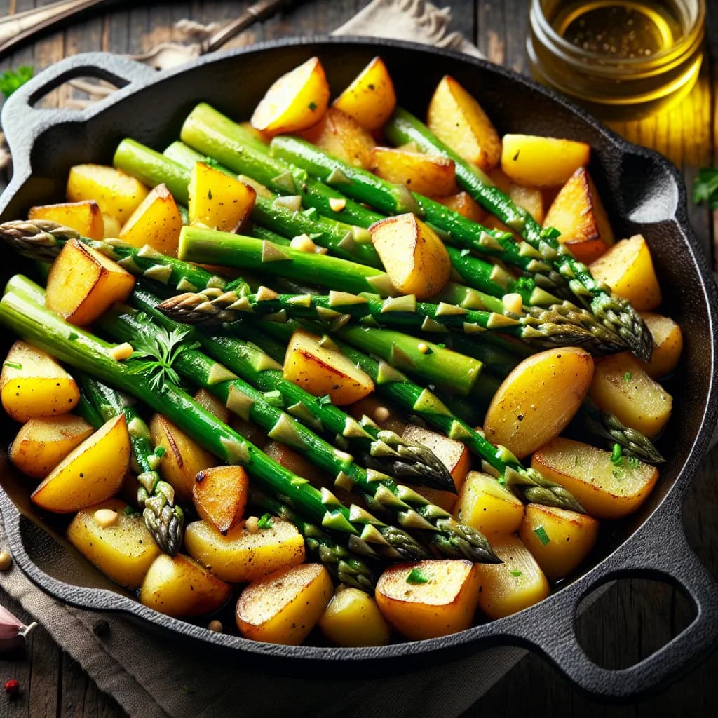 Kartoffeln Spargel Pfanne